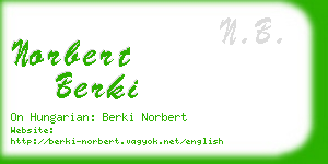 norbert berki business card